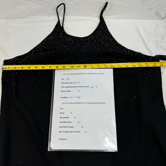 Cachet Black Beaded Evening Dress, NWT, Elegant gown, Sz 20, spaghetti strap - Picture 10 of 17